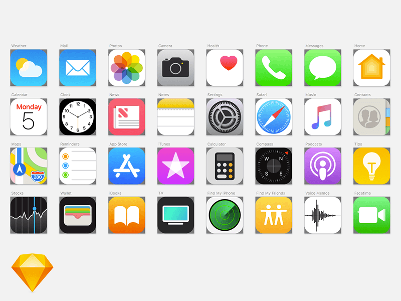 Free iOS 7 Style Outline Icon Set PSD - TitanUI