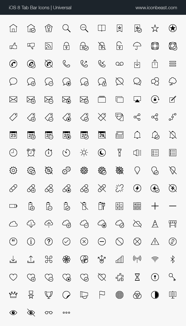 120  Top Free iOS Style Line Icon Sets - 365 Web Resources