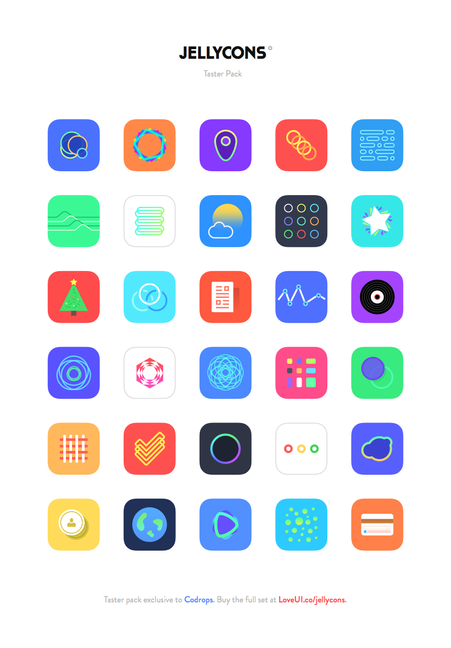 Freebie: Jellycons iOS 8 App Icon Set | Codrops
