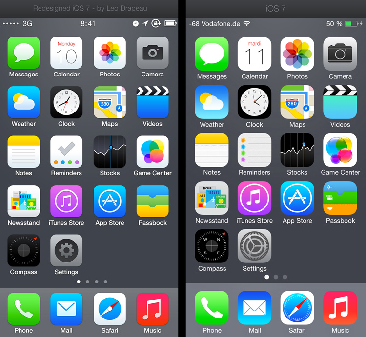 iOS 7 basic icon set redesigned | Icon set, Icons and Ux design