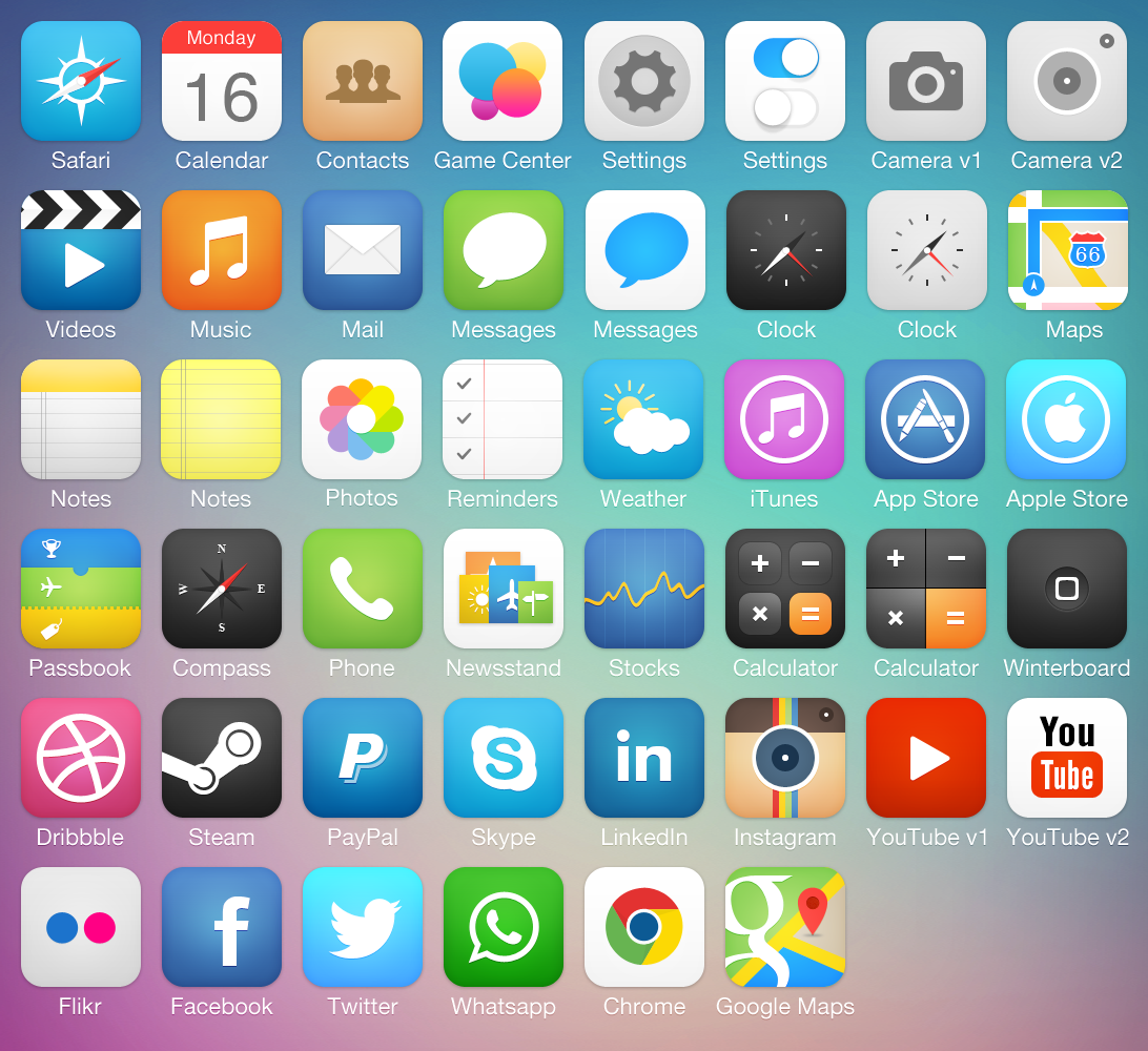 600 iPhone Icons Unique Icons Set By IconShock | Icons | Design Blog