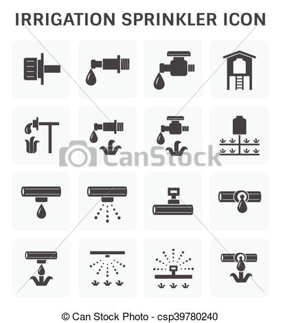 Water sprinkler irrigation flat icon Royalty Free Vector