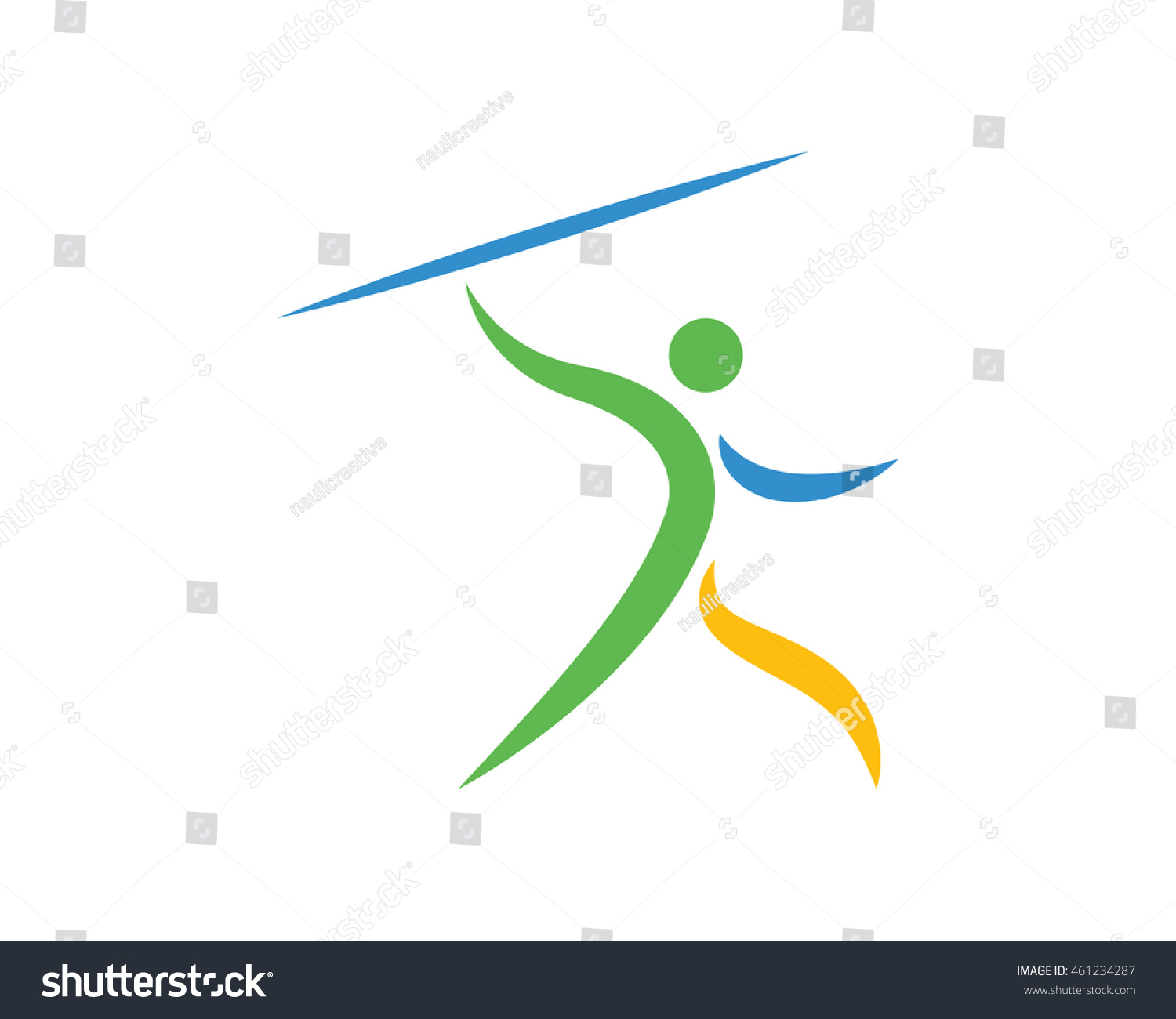 Summer sports icons set - javelin throw icon vector illustration 
