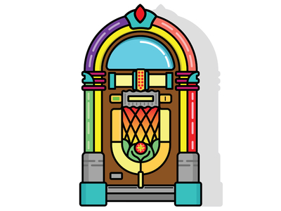Vector retro jukebox icon vector illustration - Search Clipart 