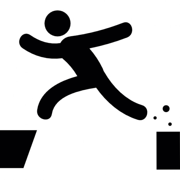Man jumping an obstacle - Free sports icons