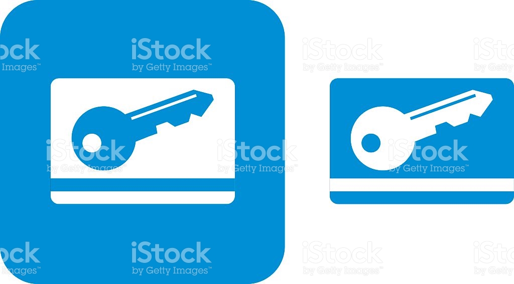 Blue Key Card Icons stock vector art 499304234 | iStock