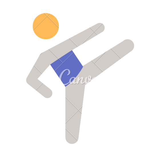 Pictogram Man Kicking Icon - Icons by Canva