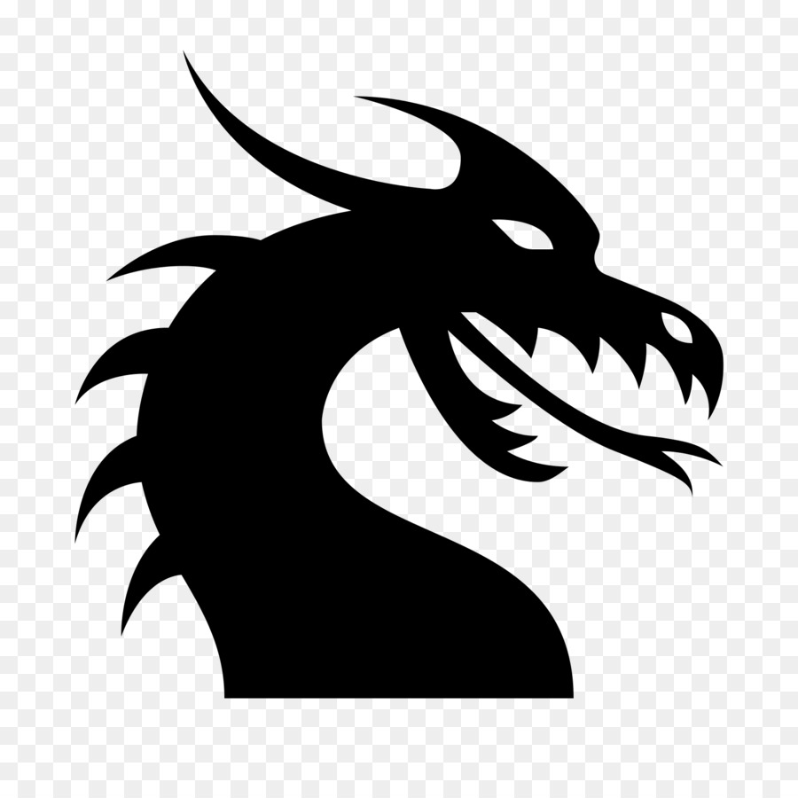 Head,Dragon,Fictional character,Black-and-white,Mythical creature,Stencil,Illustration,Logo