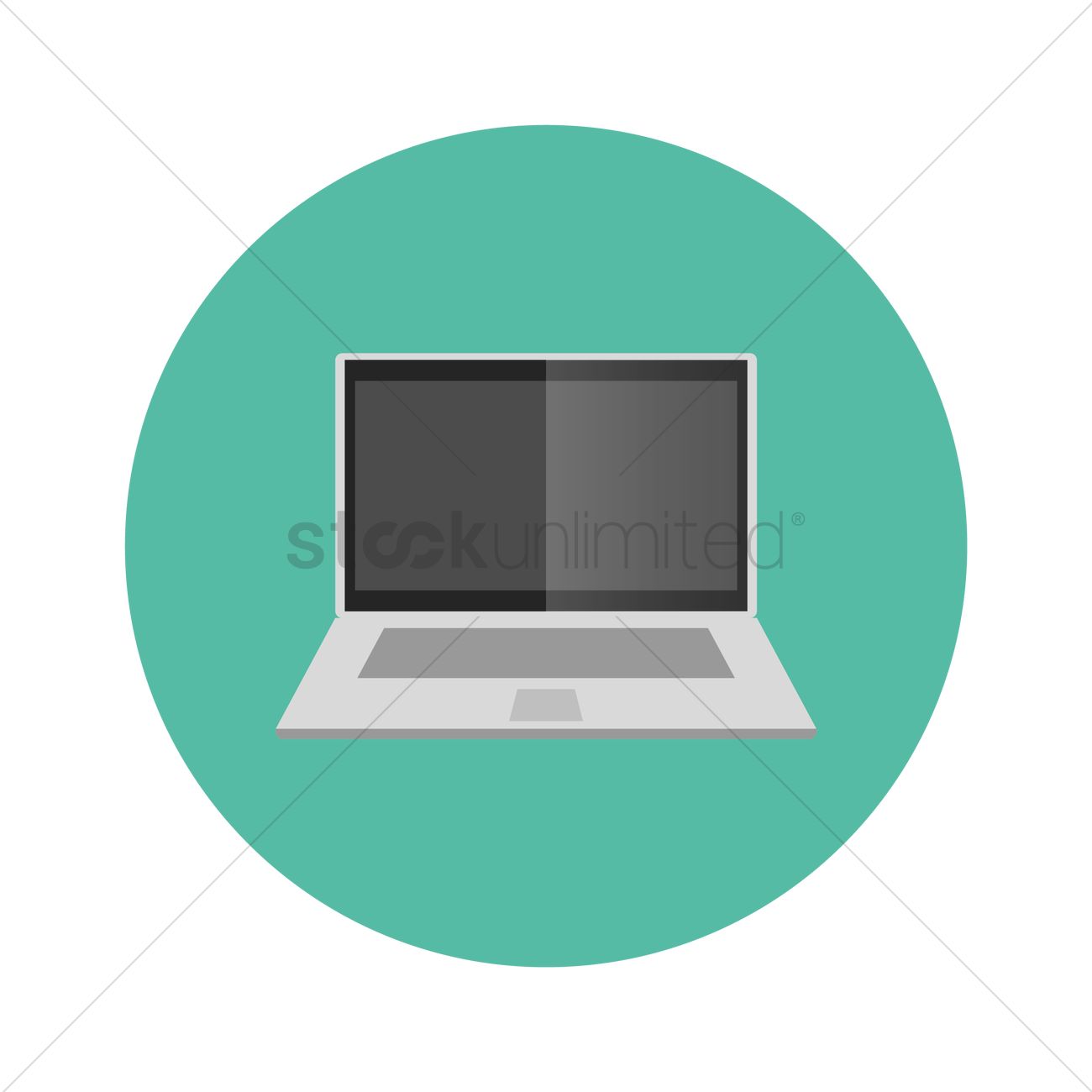 Laptop Landing Page Circle Icon. Vector Illustration Flat Style 