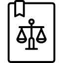 Law book icon. orange background with black. vector clip art 