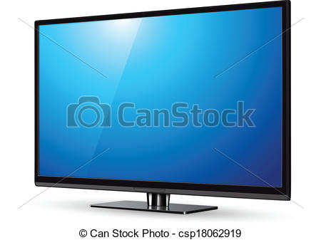 Tv, modern flat screen lcd, led, vector illustration. vector clip 