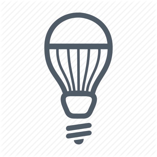Various light bulb icons. Standard and halogen incandescent 