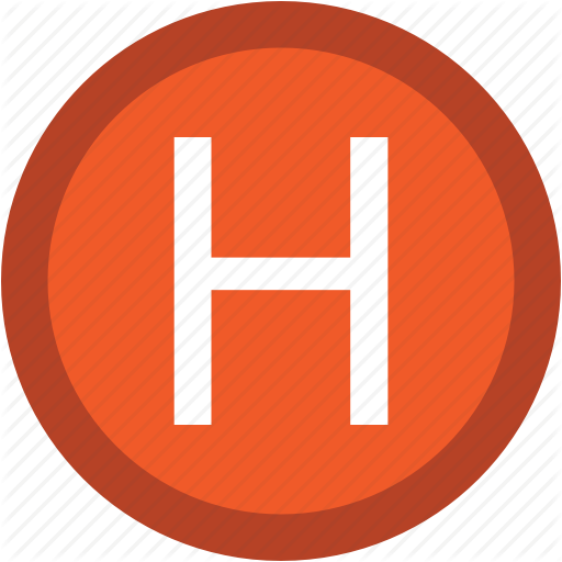 Hospital sign of letter H inside circles Icons | Free Download