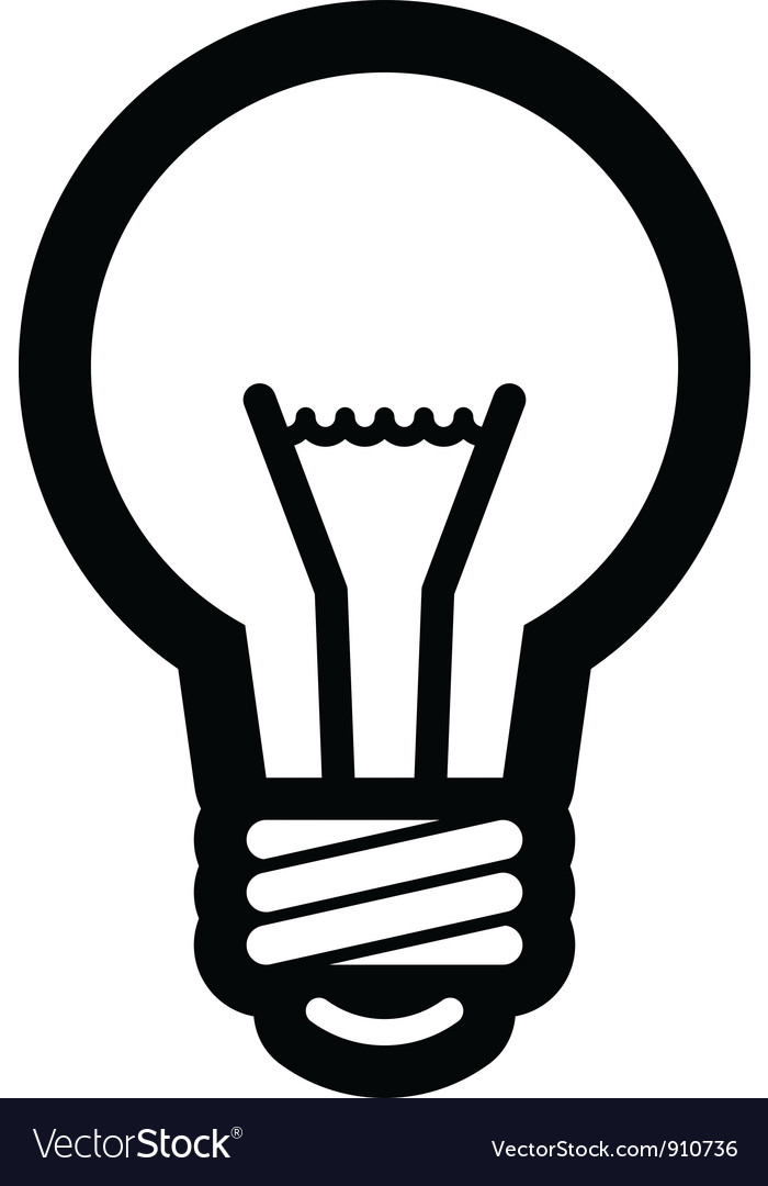 Black Light Bulb Vector Icon On White Background Royalty Free 