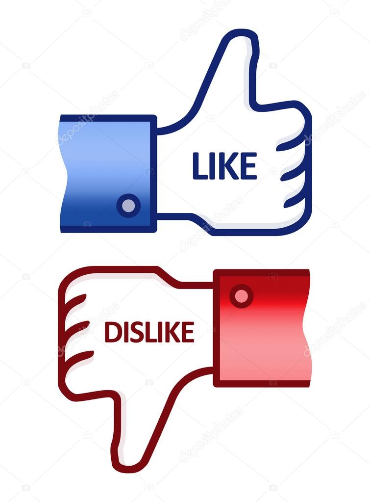 Like and dislike icons set. Thumbs up and thumbs down Vector 