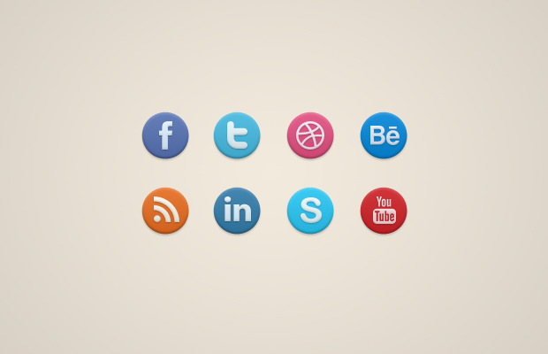 Round Social Iconset (16 icons) | Brainleaf