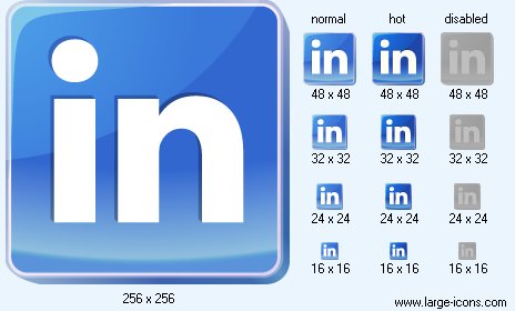 Social LinkedIn Box Blue Icon - Social Bookmarks Icon Set 