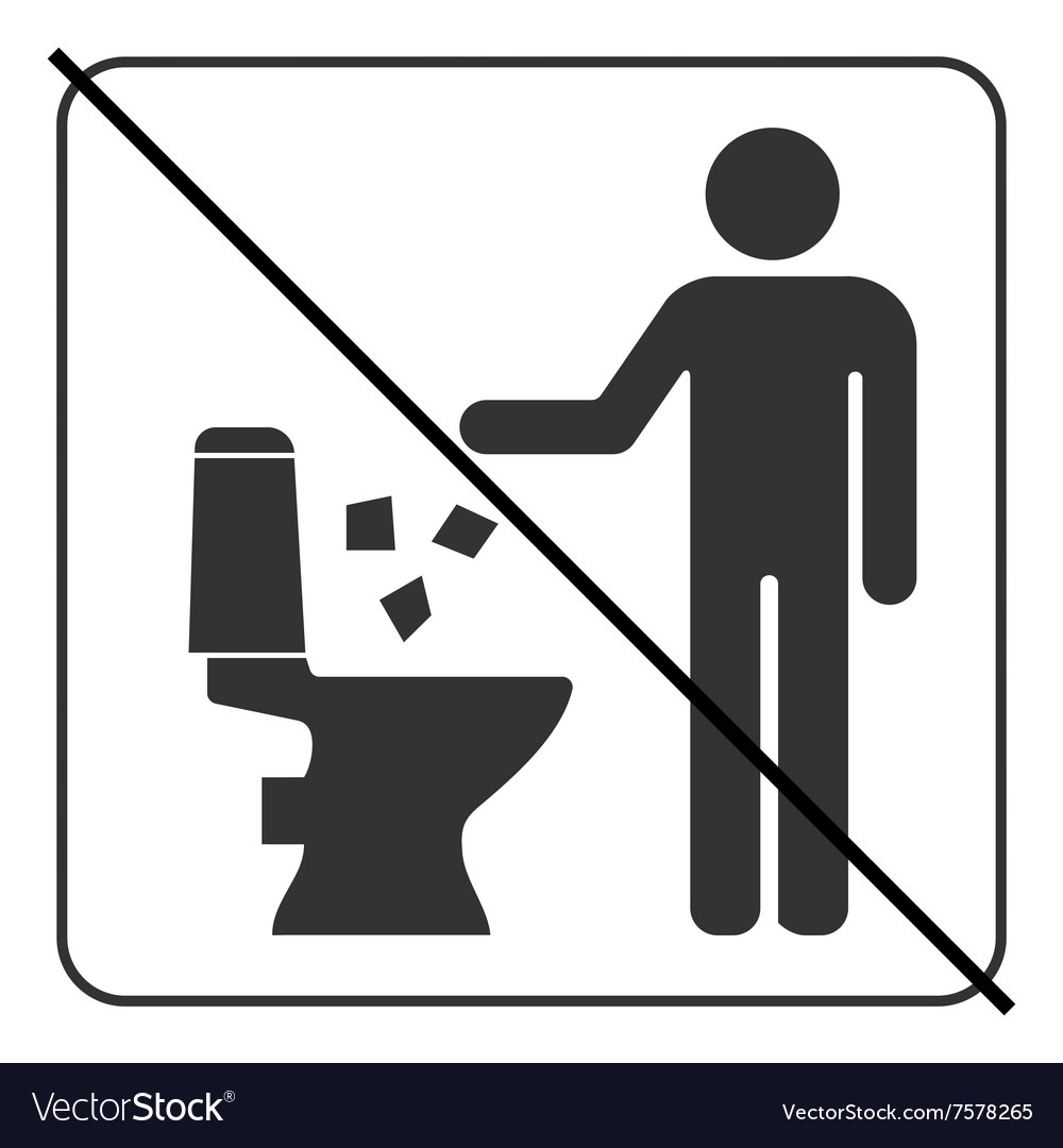 Do not litter in toilet icon keep clean sign Vector Image