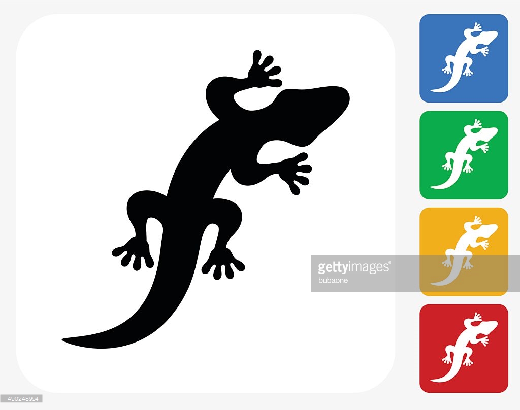 Lizard Icon Outline Style Isolated Illustration Stock Illustration 