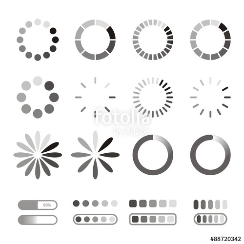 34 White Grey Loading Icons On Stock Vector 256075513 - 