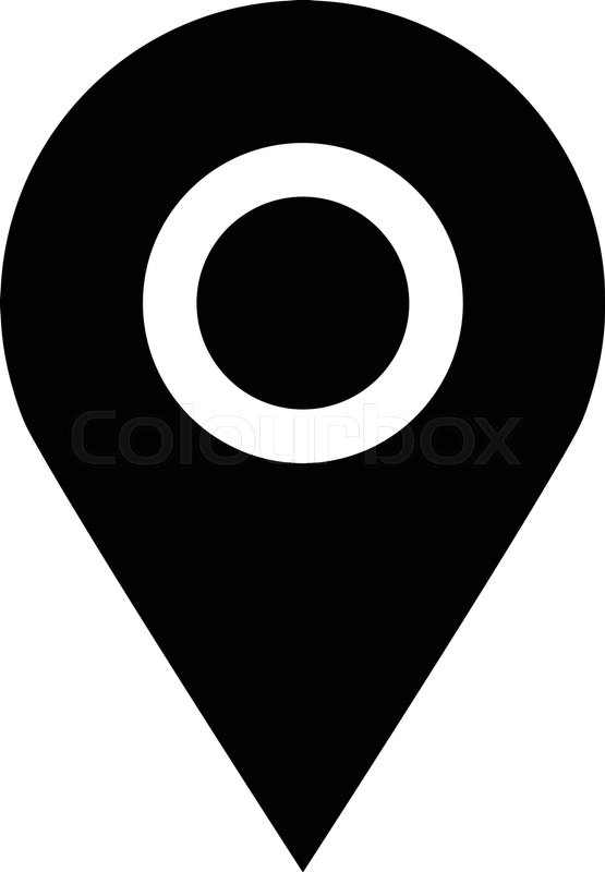 Simple location map pin icon Black free vector data | SVG(VECTOR 