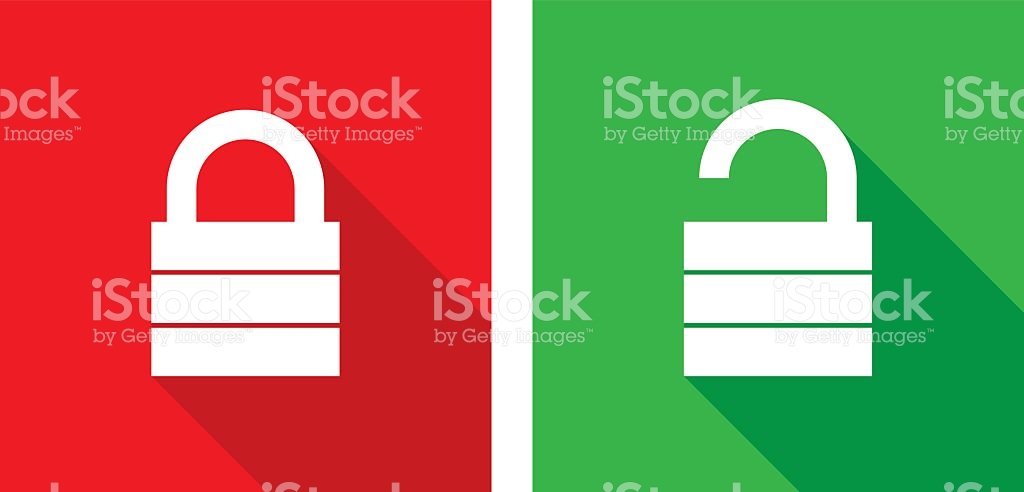 Vector Lock Unlock Icon Flat Style Stock Vector 222318265 
