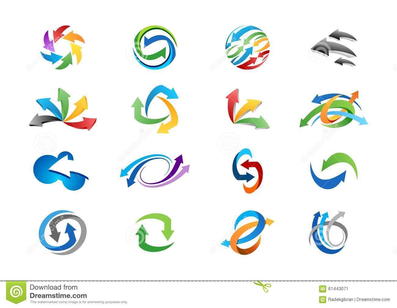 Vector Abstract Logo Icon Design Set Stock Vector - Illustration 