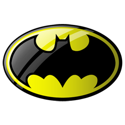 Batman,Emoticon,Yellow,Smiley,Smile,Fictional character,Symbol,Mouth,Logo,Clip art,Icon,Sticker,Graphics