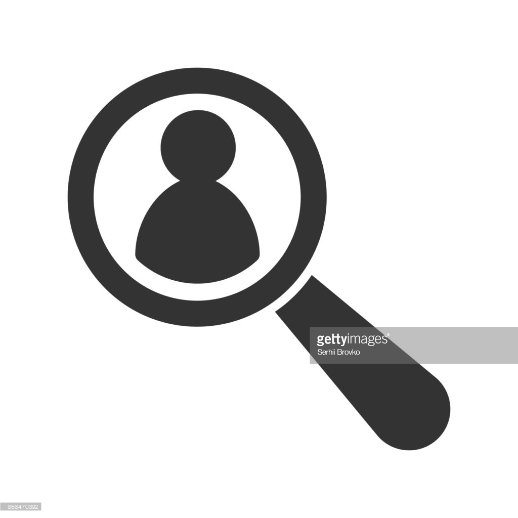 Magnifying Glass Looking For People Icon Recruitment Icon Vector 