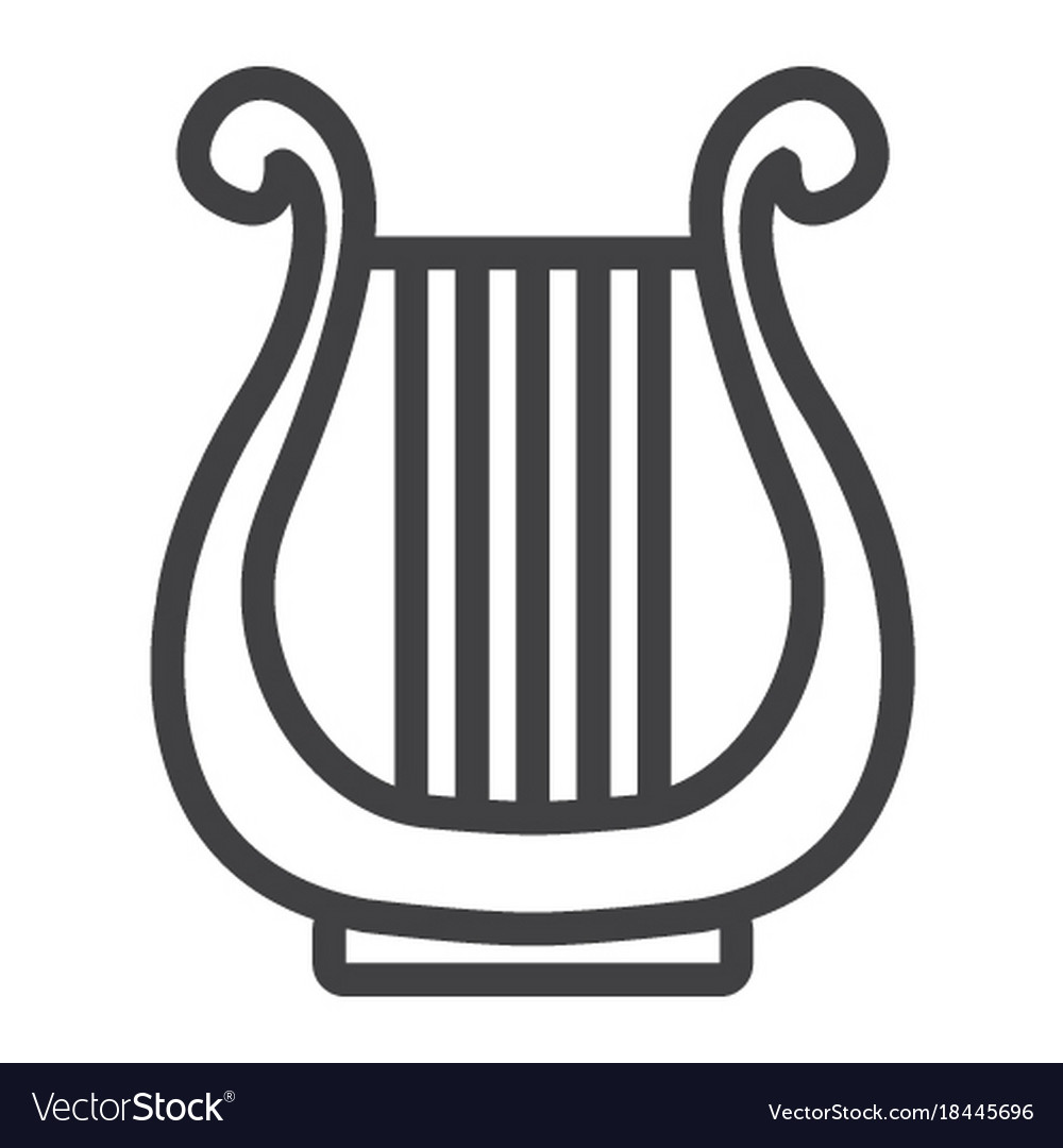 Ancient greek lyre filled outline icon music Vector Image