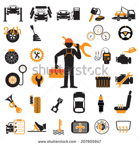 Maintenance vector icon. Style is flat symbol, white color 