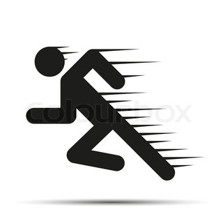 Businessman running fast with suitcase in right hand Icons | Free 