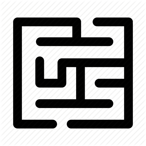 Black Maze Icon Isolated On White Background. Trendy Modern Logo 