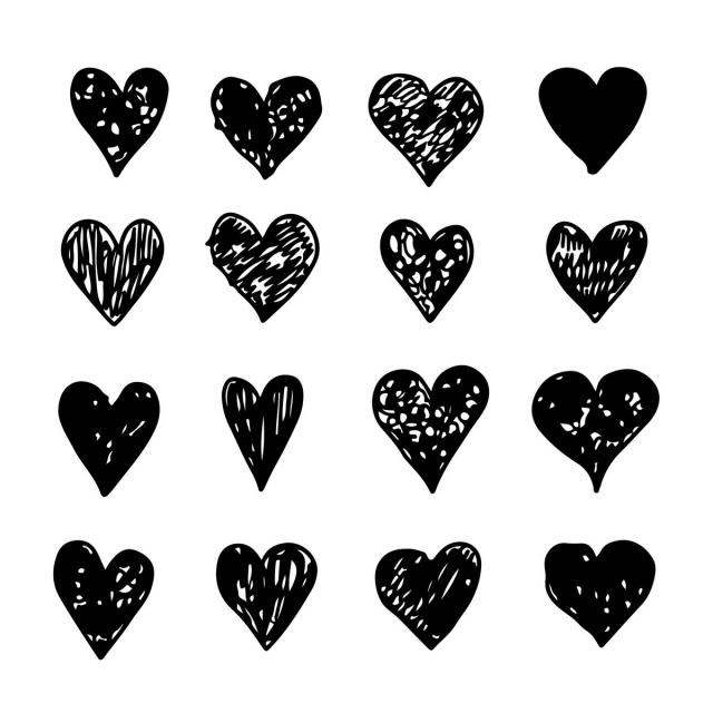 Heart,Font,Love,Valentine's day,Black-and-white