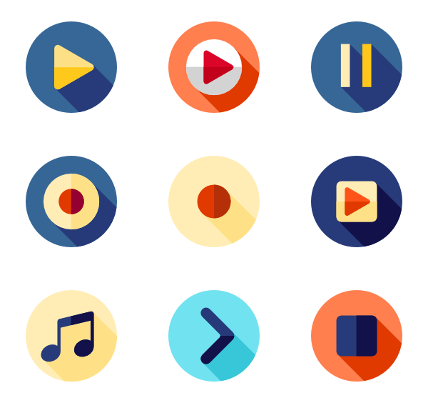 Media Player Icons Set Stock Vector 174717278 - 