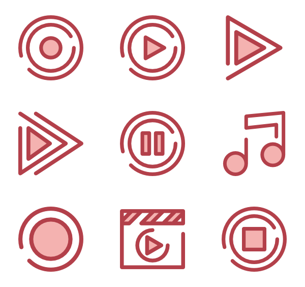 Media player icons set stock vector. Illustration of button - 34496799