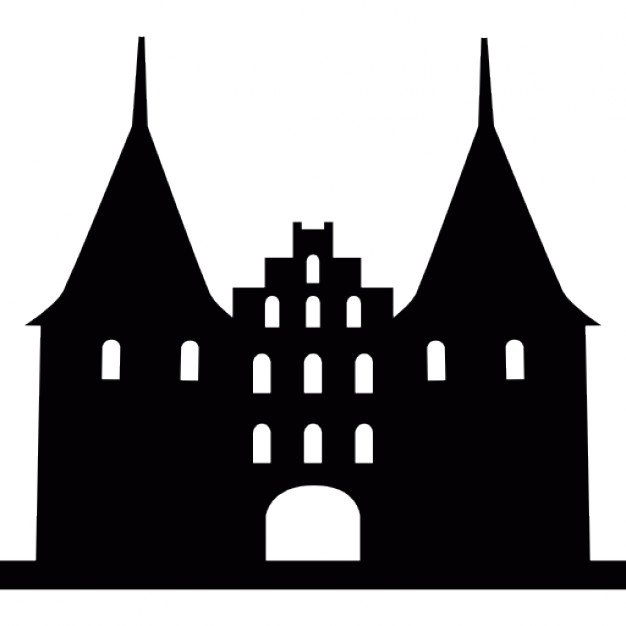 Medieval castle fortress icon in cartoon style isolated vector 