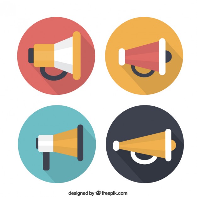 Megaphone icon flat style Royalty Free Vector Image
