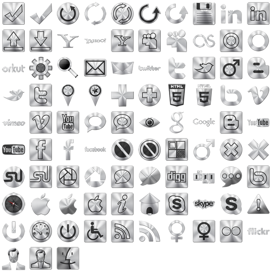 Add 1 Icon - Brushed Metal Icons 