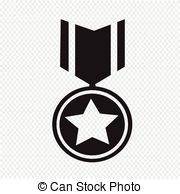 Military medal icon in simple style isolated on white background 