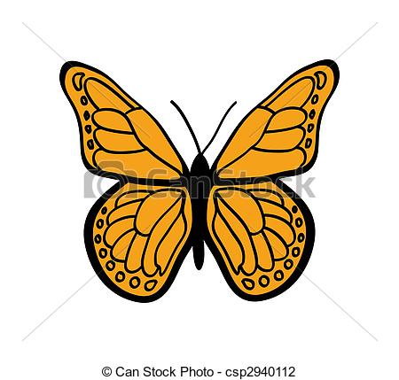 Monarch butterfly icon cartoon style Royalty Free Vector