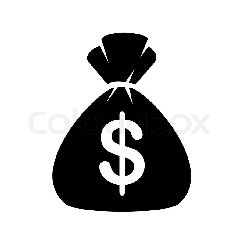 Hand holding money bag of dollars - Free business icons