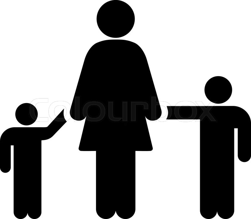 Mother Child Holding Hands Flat Icon Stock Vector 55962379 