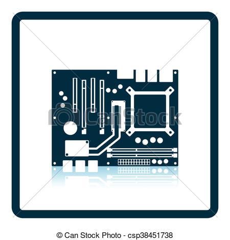 Motherboard icon in black style isolated on white vector 