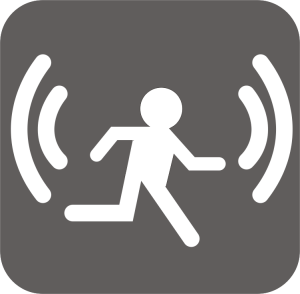 Motion detector line icon, security and guard, vector clipart 