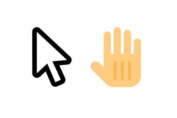 Hand pointing with index finger. Line Icon Vector. Mouse hand 