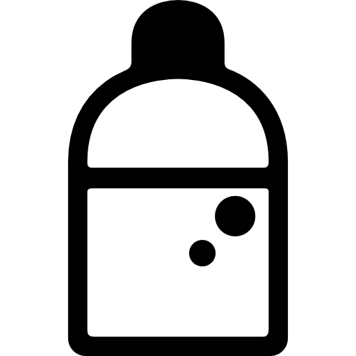 Bottle of mouthwash icon in black style isolated on white stock 