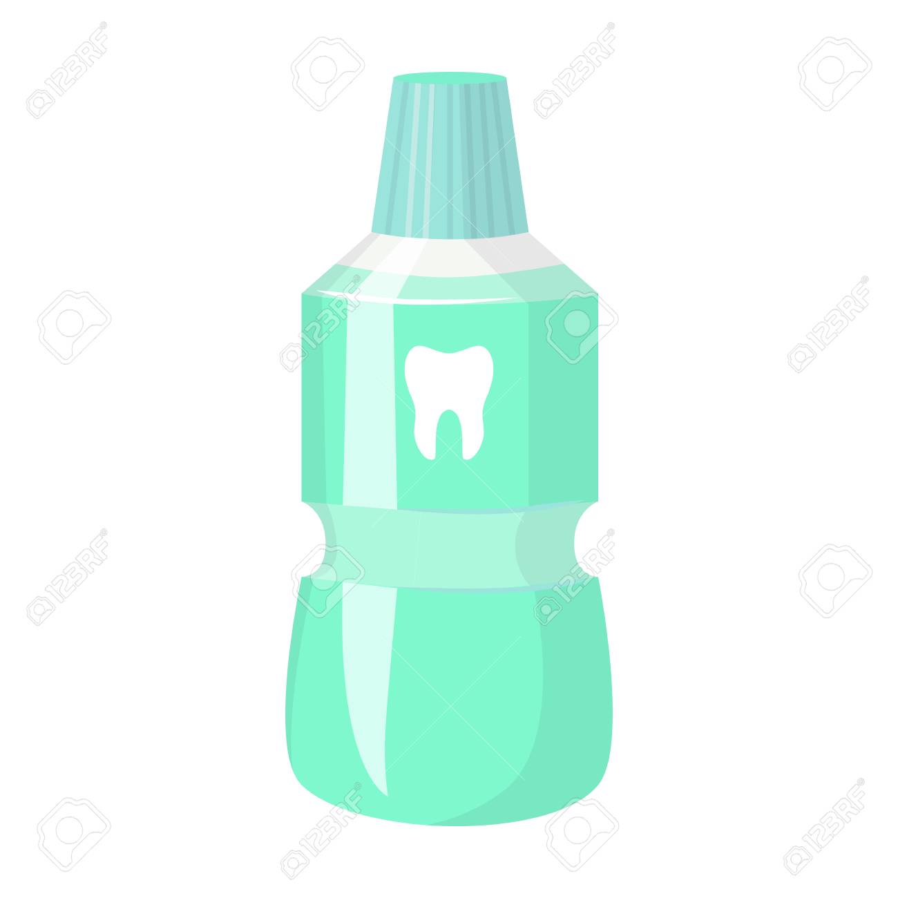 Bottle of mouthwash icon digital red Royalty Free Vector