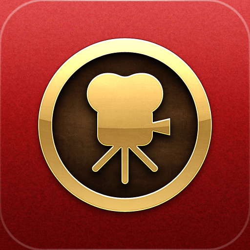 Movie camera flat app icon with long shadow Vector Image