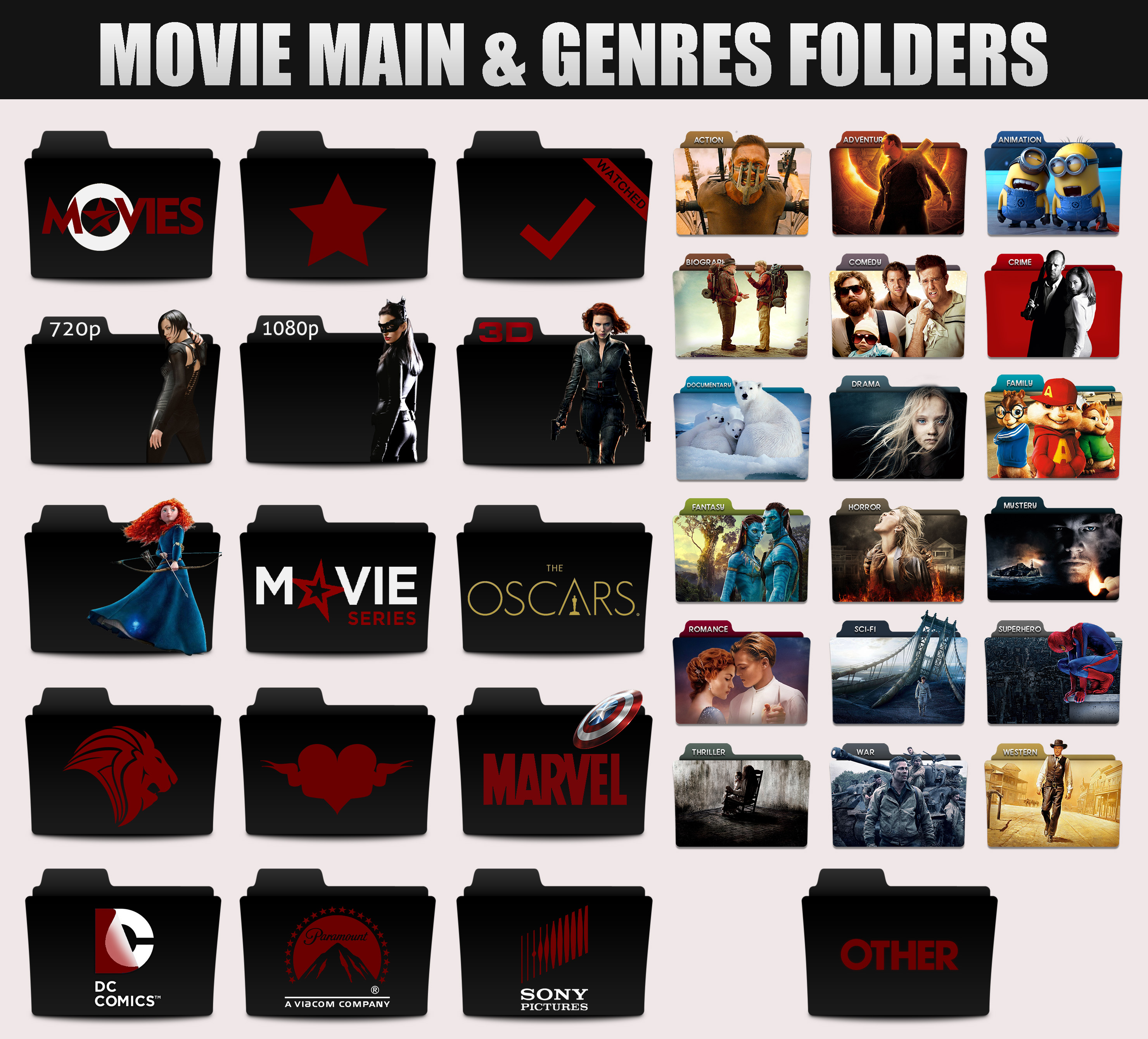 Movies Folder Icon #189433 - Free Icons Library